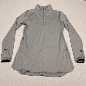 Veil Spark 1/4 Zip Pullover Womens Medium Heather Gray Performance Tunic Stretch